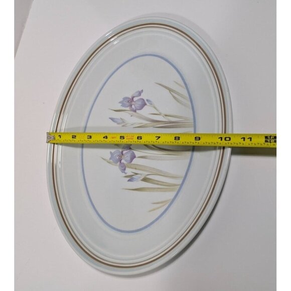 Royal Doulton Blue Iris Oval Serving Platter 13.25" Lambethware England - Picture 6 of 9
